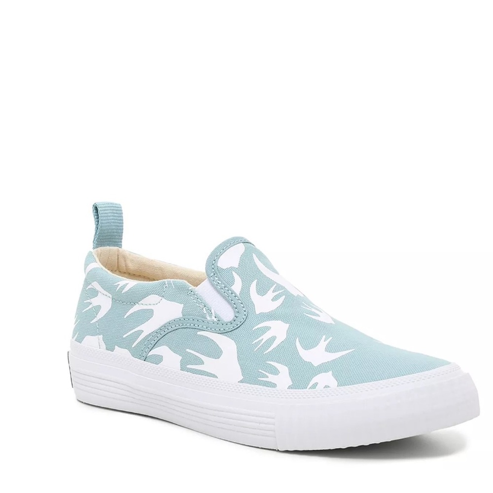 MCQ Blue Slip-On Swallow Bird Print sneaker light blue 10 womens